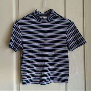 ✨3/$15✨bluenotes striped-turtleneck crop top